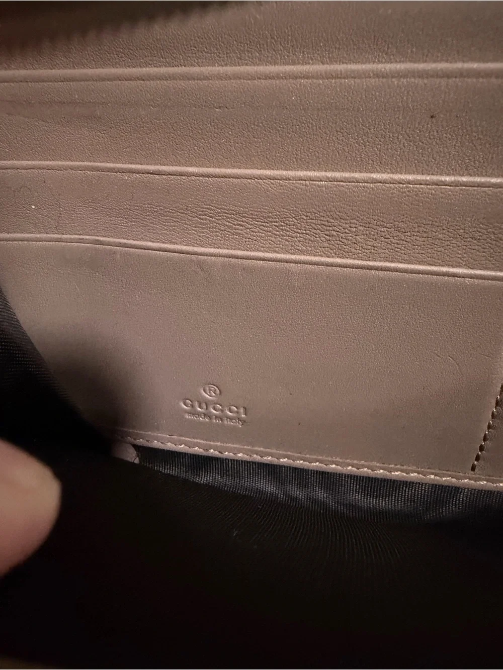 Gucci Taupe Chevron Quilted Continental Wallet with Gold GG